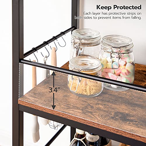 Rustic Brown and Black Kitchen Island with Storage H683