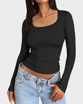 Slim-Fit Square-Neck Crop Top Q998