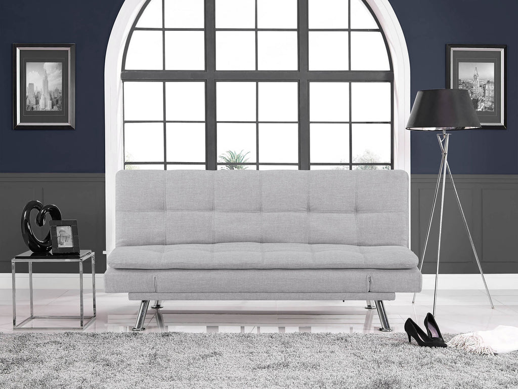 Light Gray Upholstery Futon with Adjustable Arms E171037