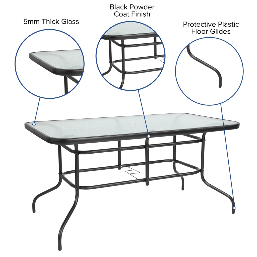 7 Piece Outdoor Patio Dining Set with Umbrella Hole K204