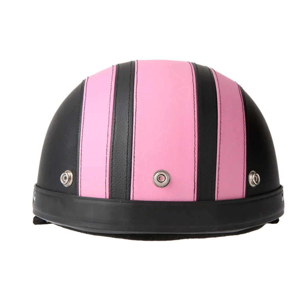 Open Face Half Leather Motorcycle Helmet with Visor P318