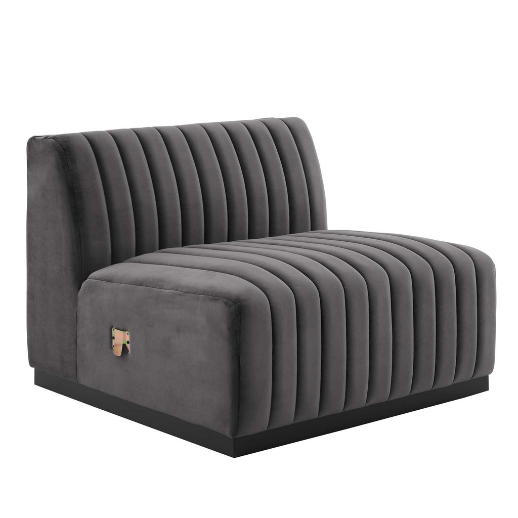 Black Gray Performance Velvet Sofa Q654