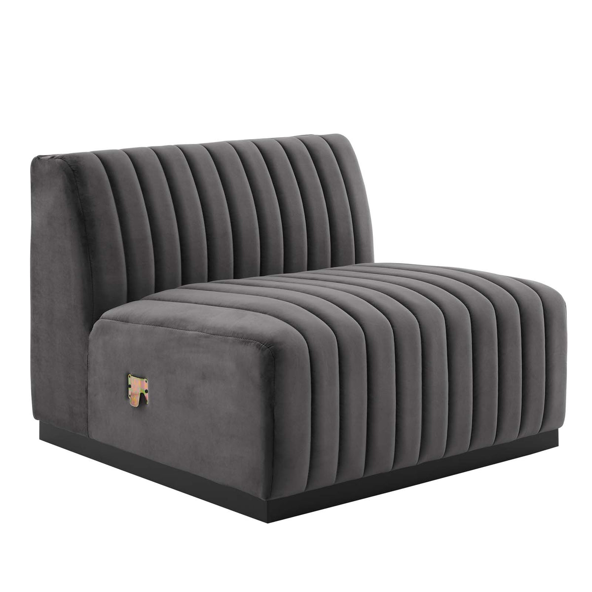 Black Gray Performance Velvet Sofa Q654