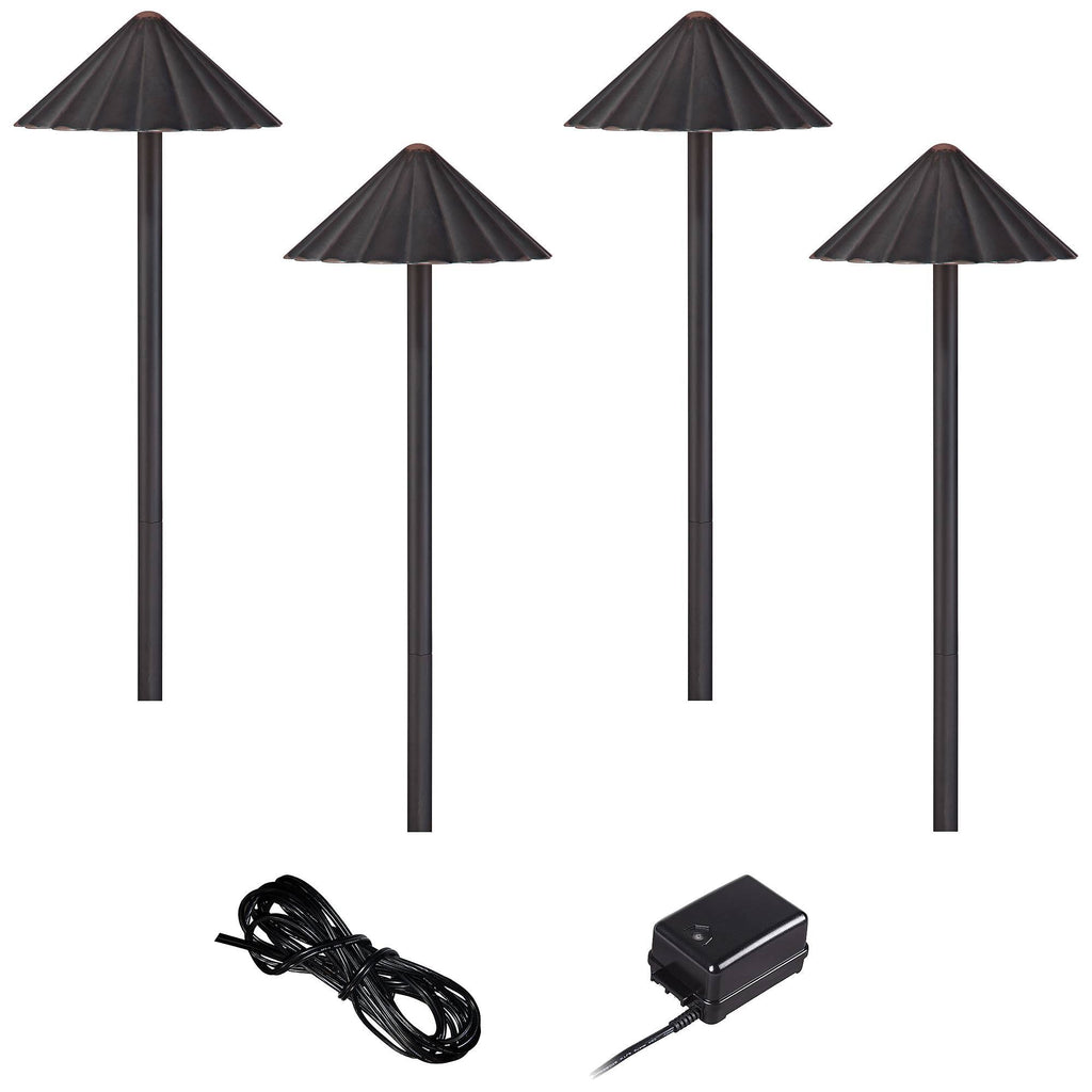 Bronze LED Scalloped Path Light Landscape Kit S579