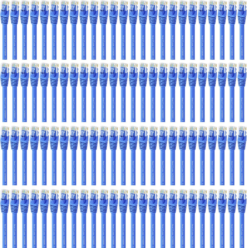 100-Pack Blue Cat5e Ethernet Patch Cable 1 Foot G79111