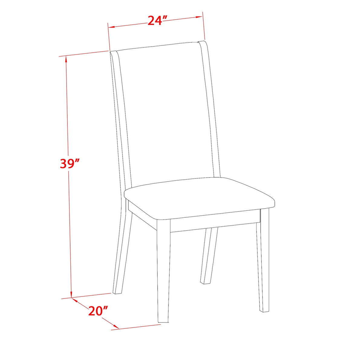 5-Piece Rectangular Dinette Set with 4 Parson Dining Chairs A325515