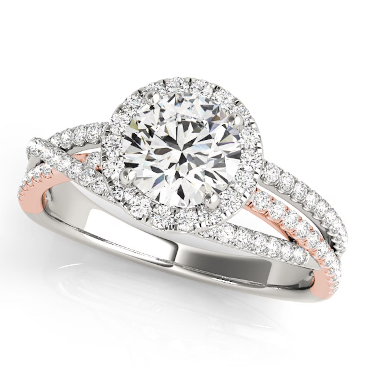 14K Gold Round Halo Engagement Ring V264845