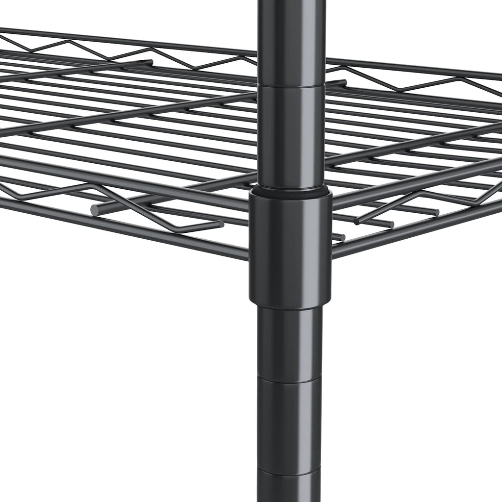 6 Shelves Wire Metal Heavy Duty Shelving Rack with Wheel, Silver V2839
