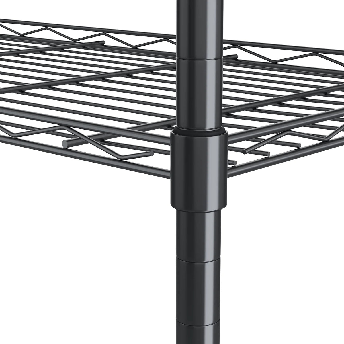 6 Shelves Wire Metal Heavy Duty Shelving Rack with Wheel, Silver V2839