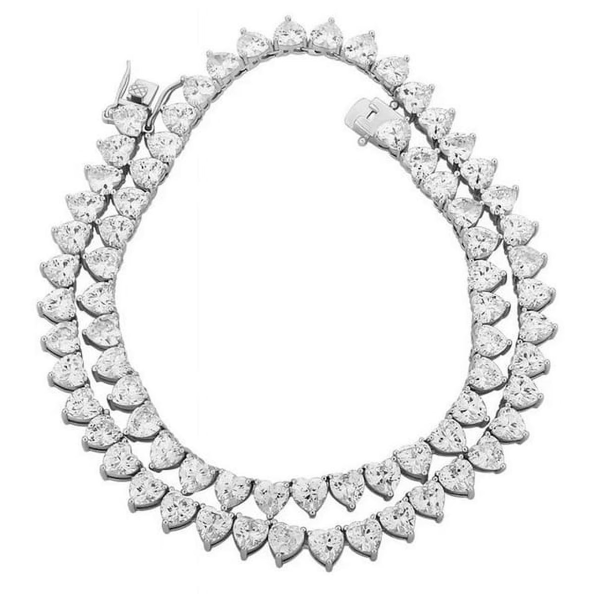 14K White Gold Tennis Necklace F29601