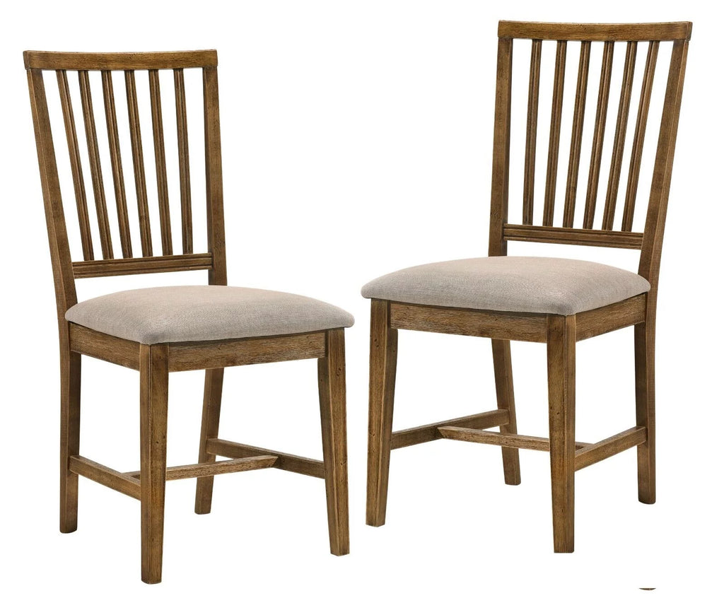 Set of 2 Tan Linen Dining Chair I538