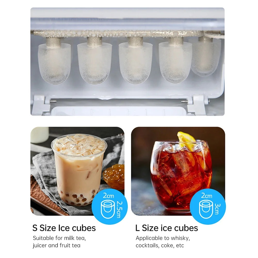 Countertop Ice Maker, 26lbs in 24Hrs, Self-Cleaning Ice Machine with Basket C760