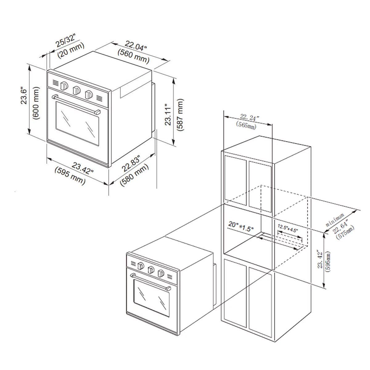 24 in. 2.3 Cu. ft. Single Gas Wall Oven N52402