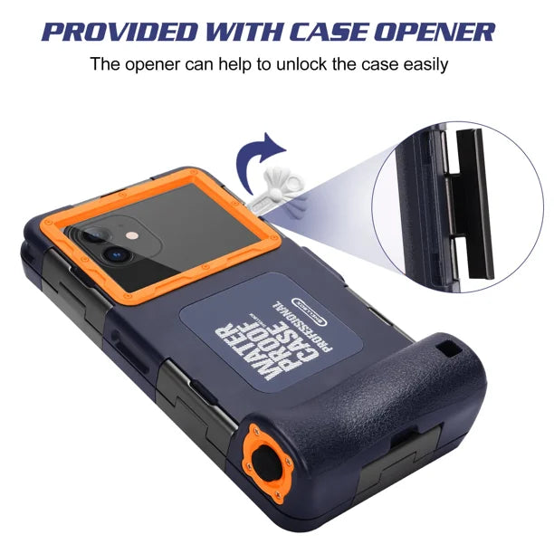 Waterproof Protective Case for Phones Up to 6.9 Inch with Lanyard J844