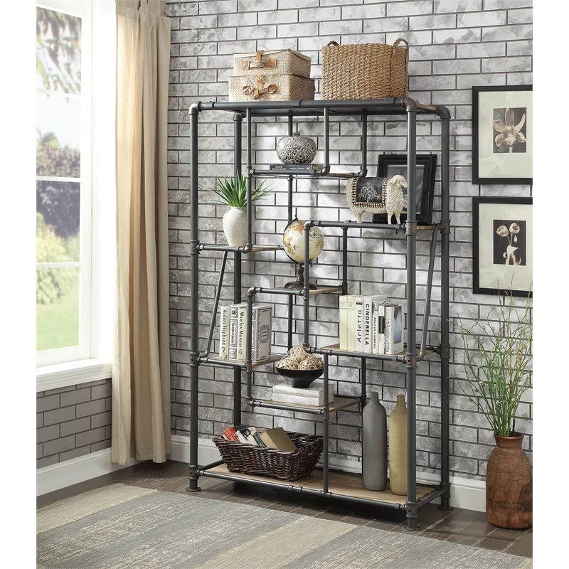 Sand Black Metal Bookcase Y4600