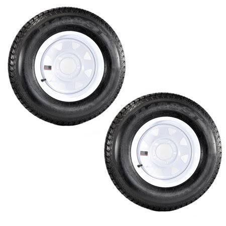 2-Pack Trailer Tires ST175/80D13 LRC 5 Lug White Spoke S8948