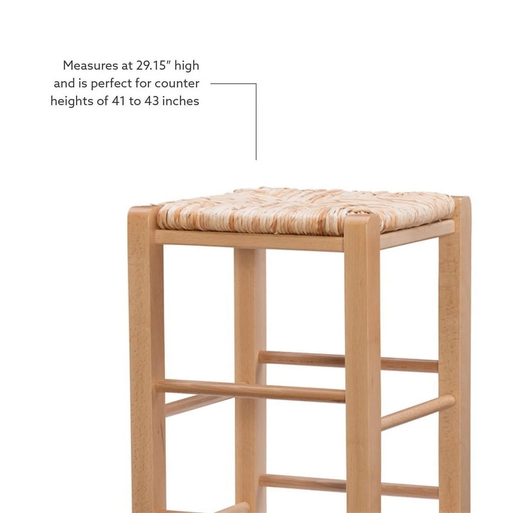 29.15" Traditional Wood Backless Bar Stool D6768