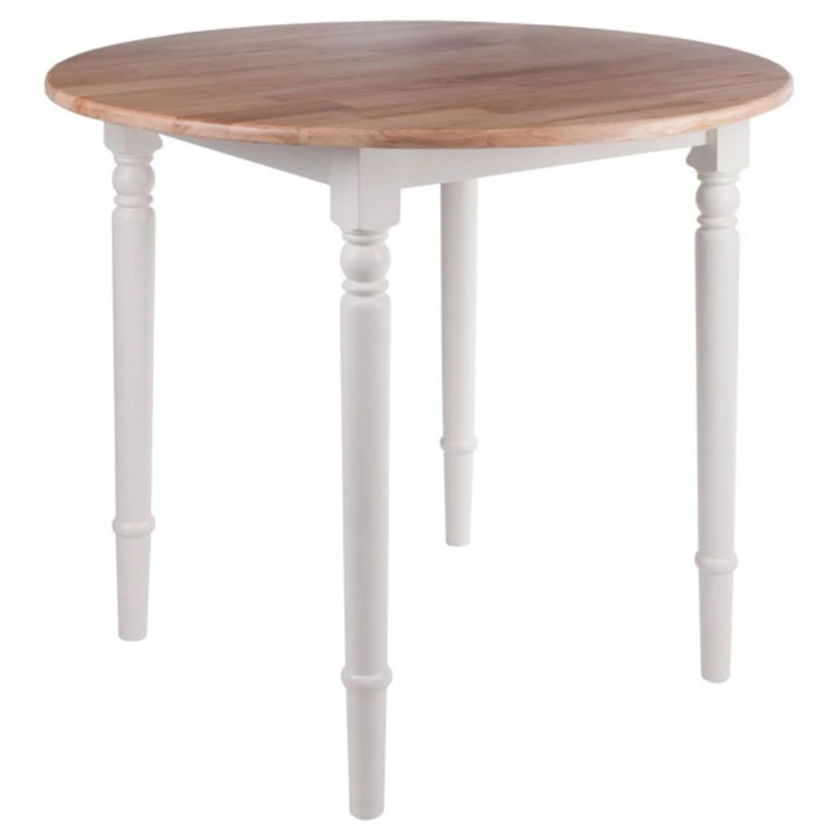 Drop Leaf Dining Table with Chairs Set of 5 Beige and White S4884