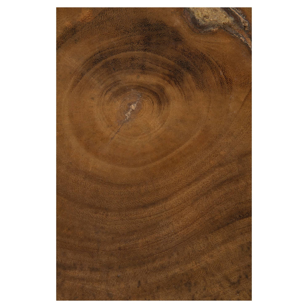 White Teakwood Round Accent Table O5294
