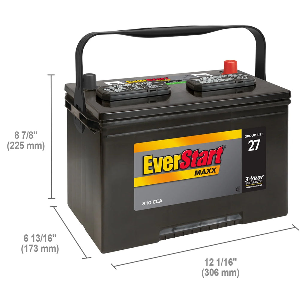 Lead Acid Automotive Battery Group Size 27 12 Volt 830 CCA J1838