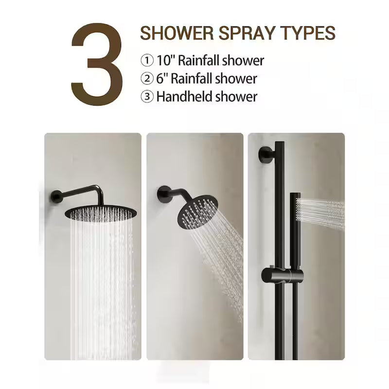 Wall Mounted Dual Shower Head and Handheld Shower Head 2.5 GPM Matte Black Y4198