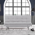 Light Gray Upholstery Futon with Adjustable Arms E171037