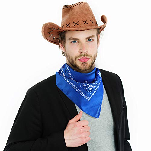 6 Set Western Cowboy Hat with Bandanna Q3908