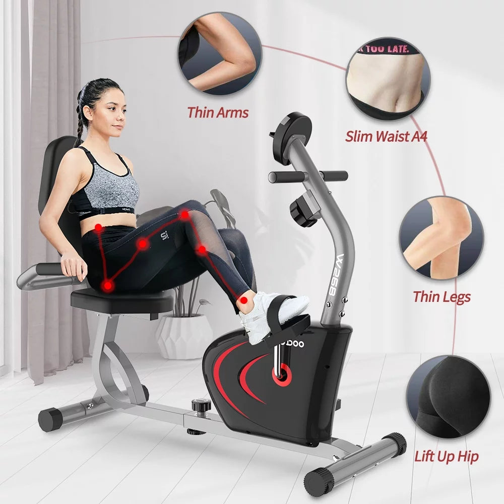 Recumbent Exercise Bike 8 Level Adjustable Magnetic Resistance C97602