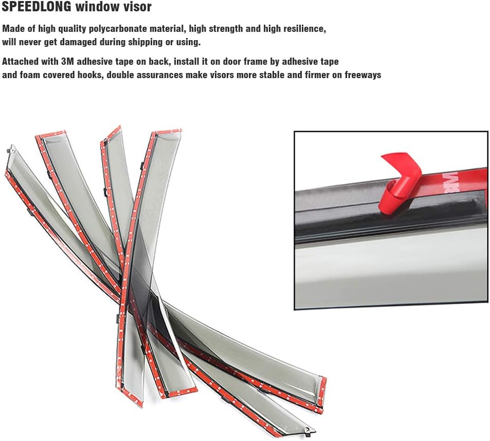 Car Window Visor Vent Shade Deflector Sun Rain Guards Z6919