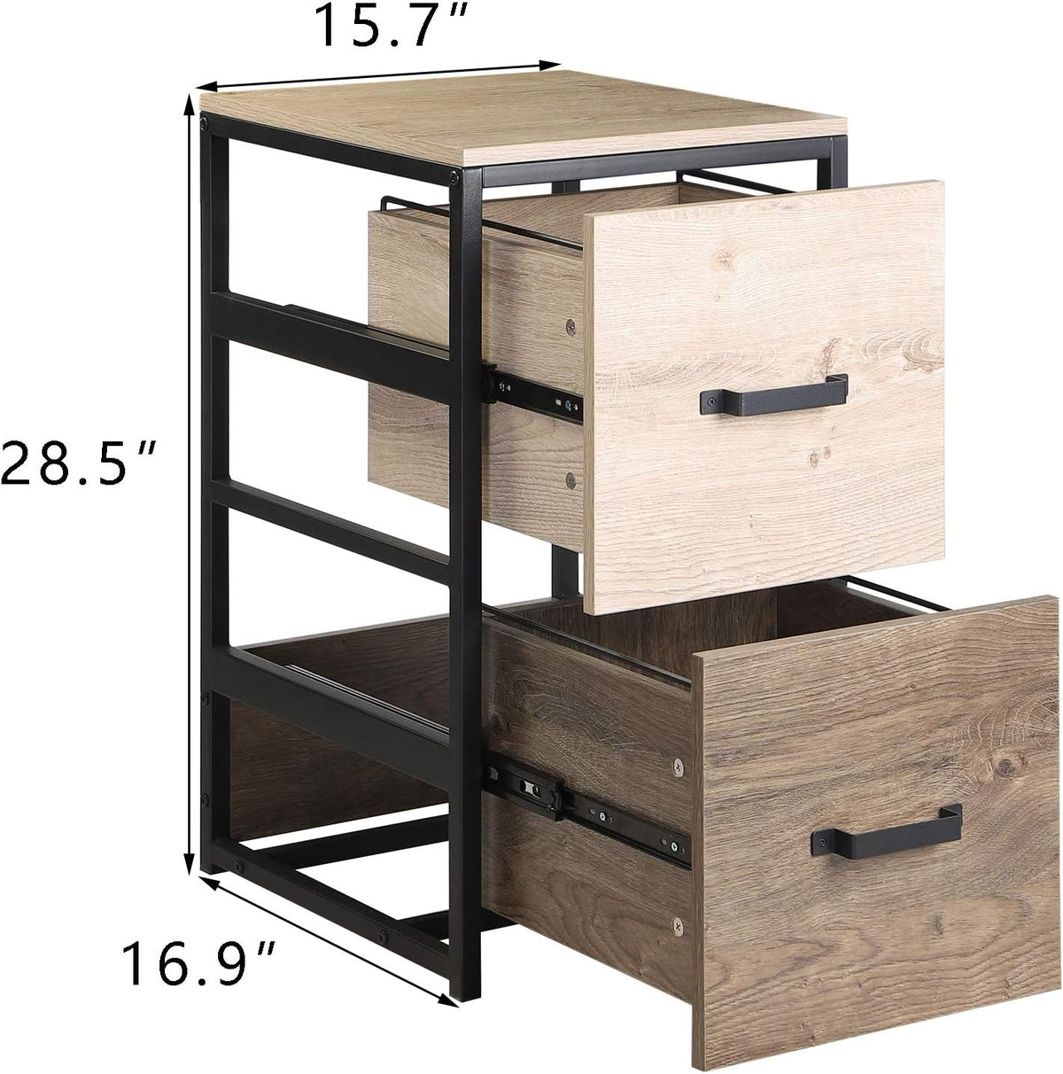 Wood Lateral File Cabinet with 1 Drawer, Printer Stand with Storage Shelves H53641