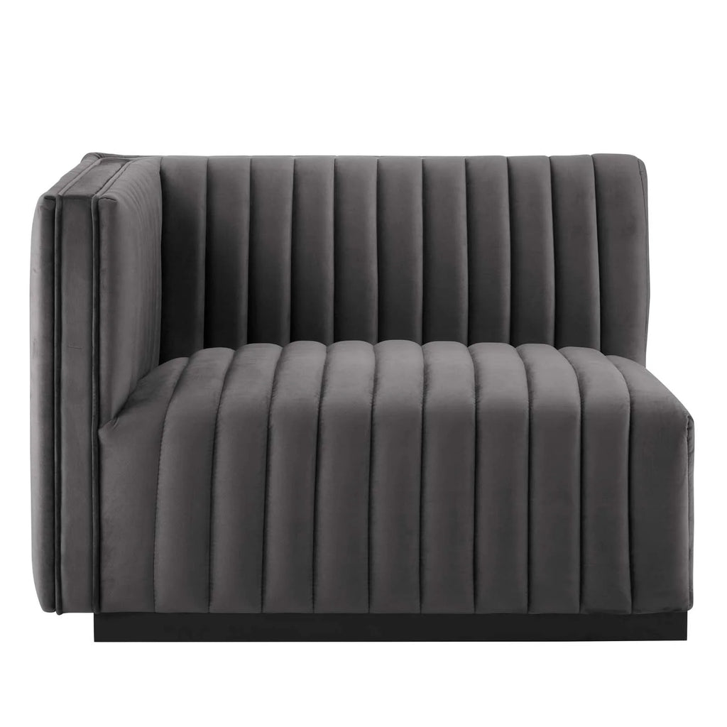 Black Gray Performance Velvet Sofa Q654