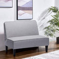 Gray Linen Armless Loveseat D319722