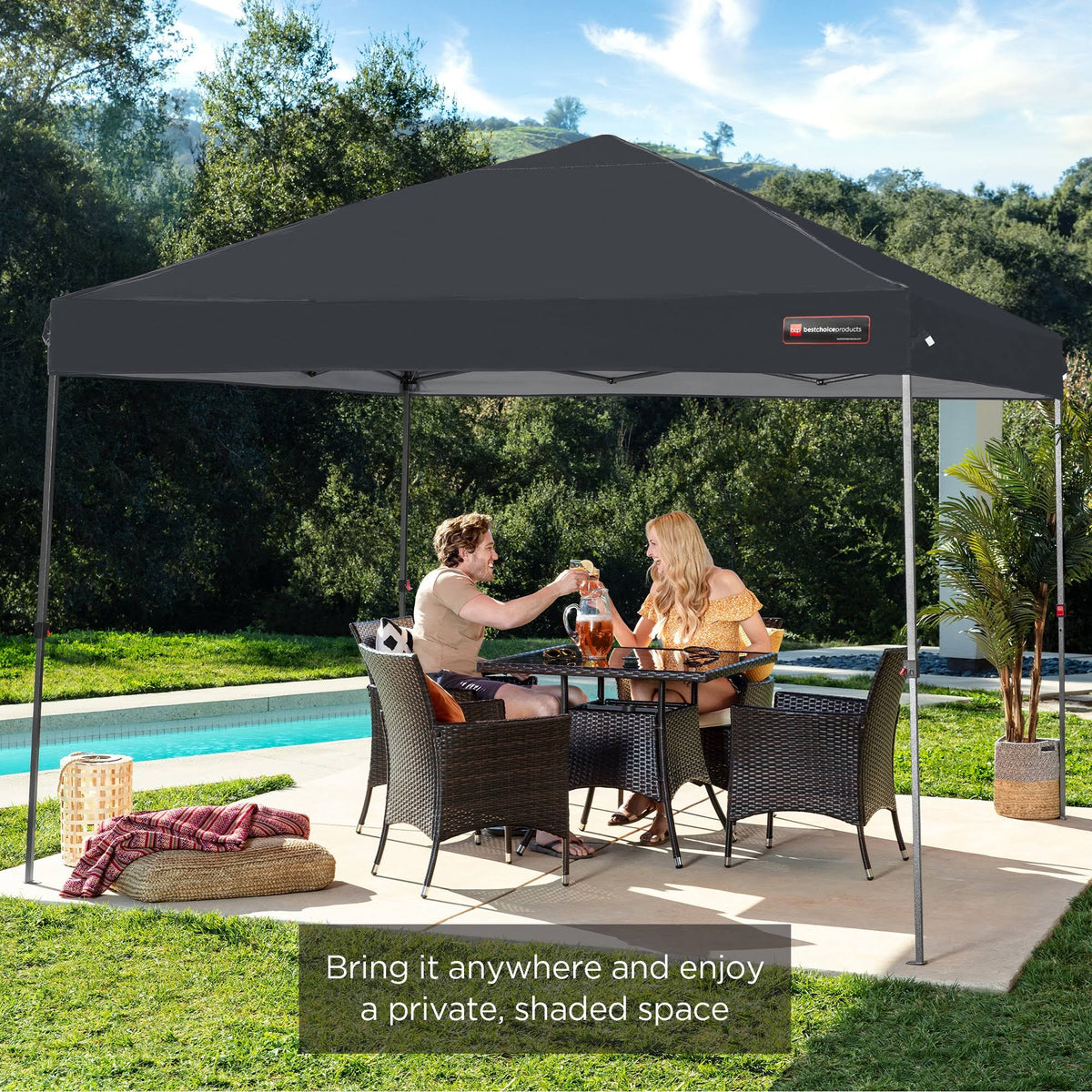 10x10ft Pop Up Canopy Tent with Wheeled Carry Case R4052