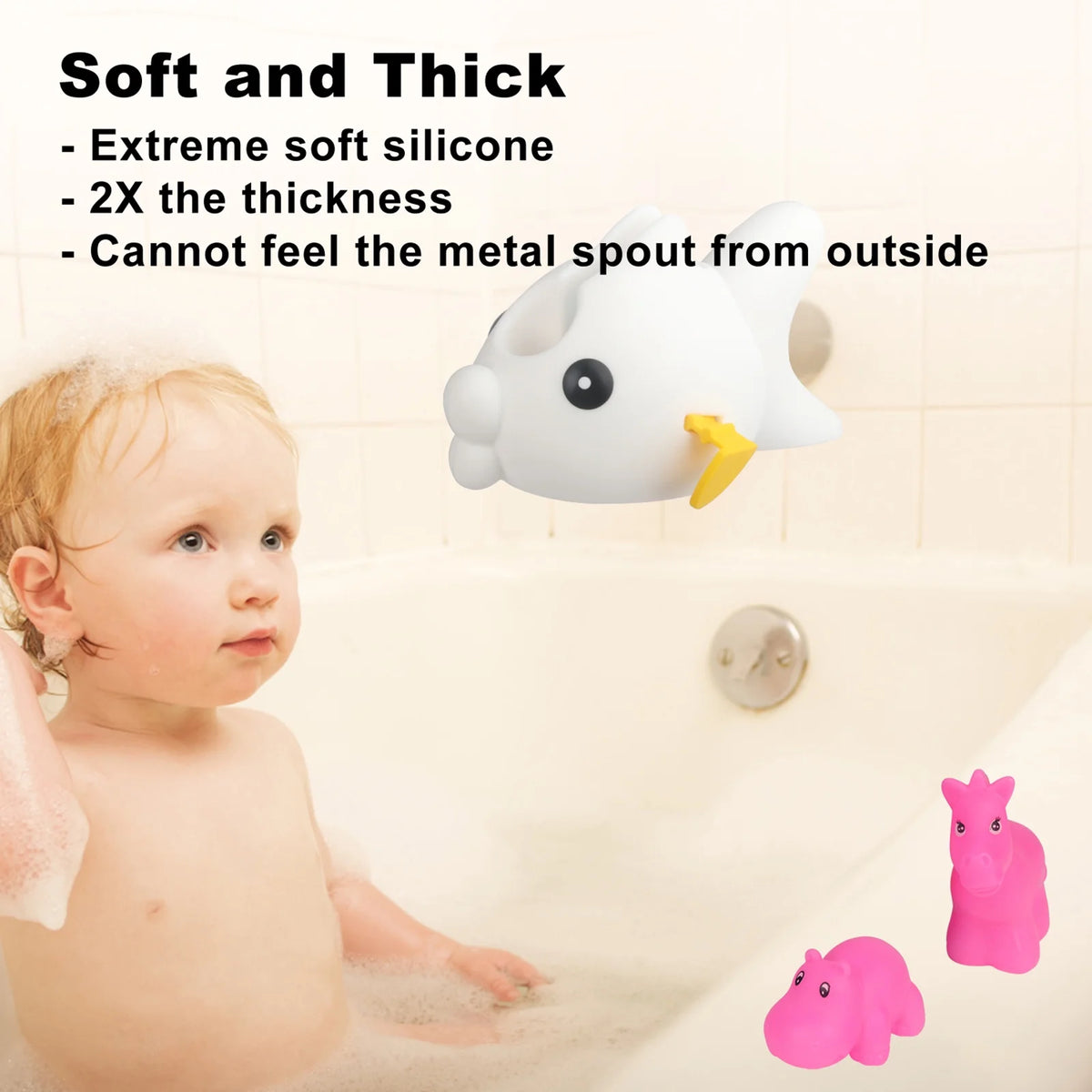 White Faucet Cover with 2 Toys U515229