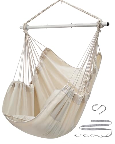 Hammock Chair Swing with Anti-Slip Steel Spread Bar and 2 Cushions B762