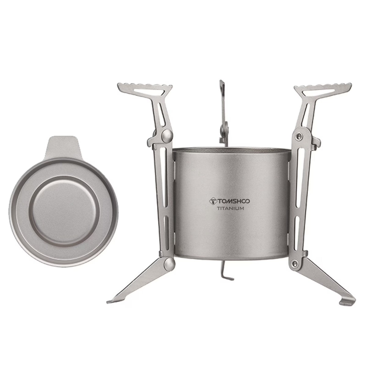 Alcohol Stove with Lid Foldable Legs and Pot Supports I1145