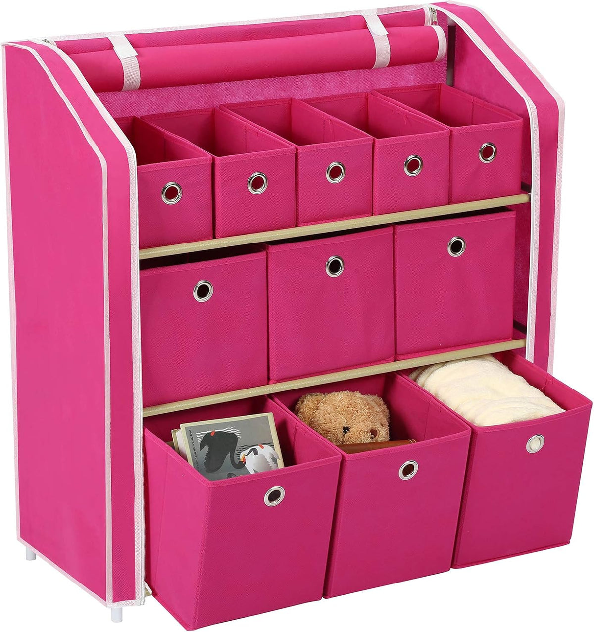Turquoise 11 Drawers Storage Chest with Metal Frame W991049