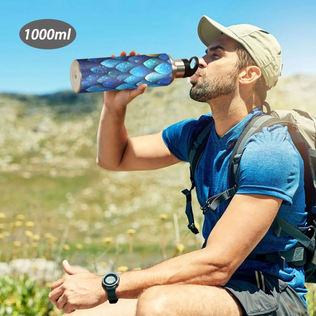 20 oz Insulated Stainless Steel Water Bottle with Straw Lid O7716