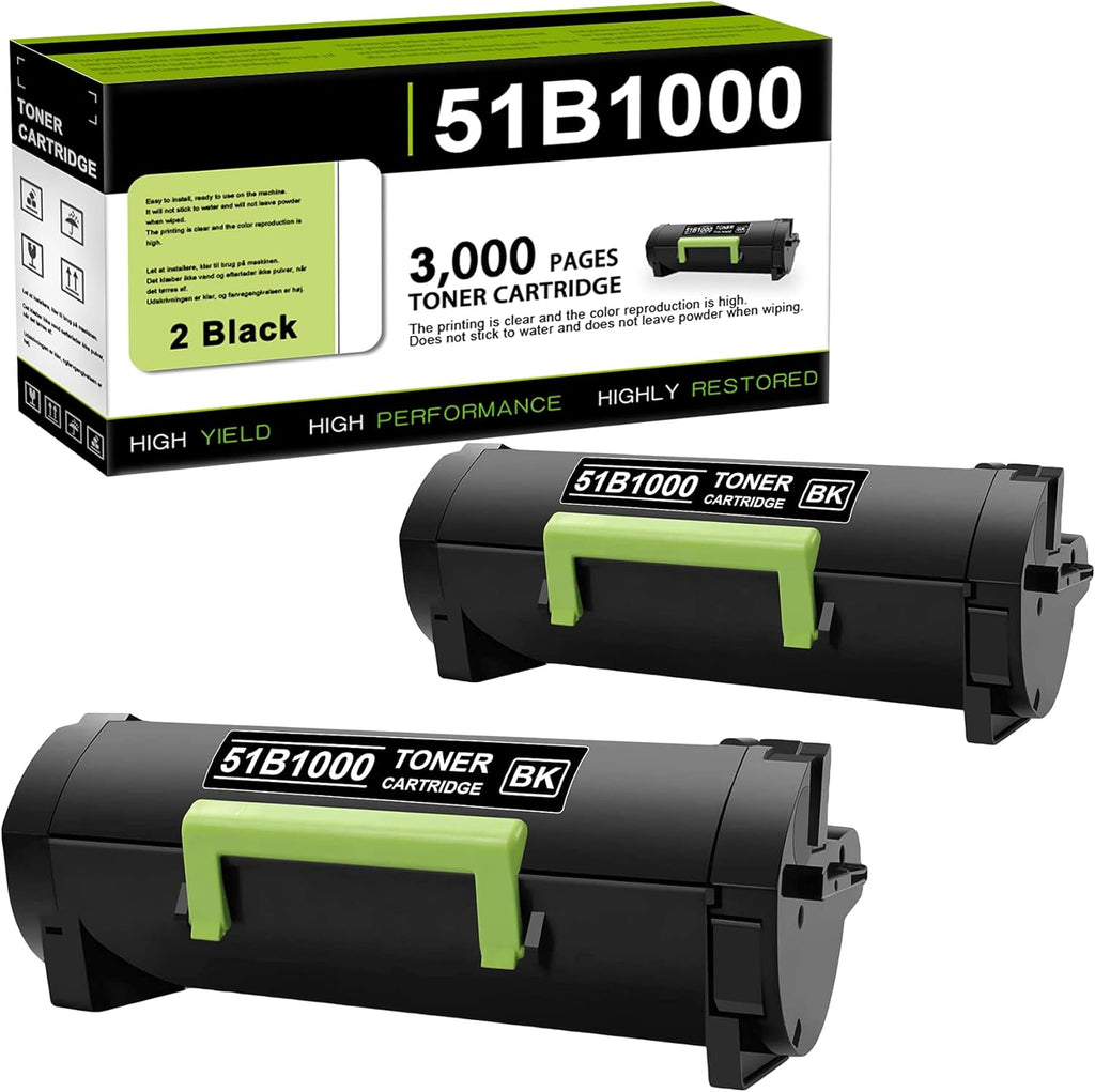 2 Pack Black Remanufactured Toner Cartridge J62534