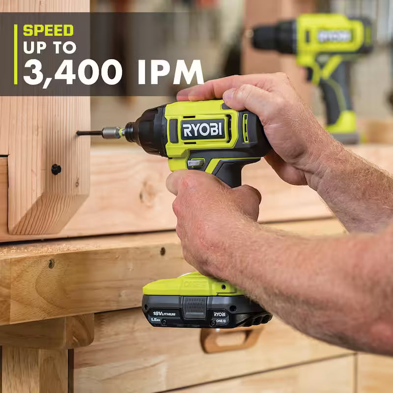 18V Cordless 1/4 in. Impact Drill/Driver Kit with 2 Batteries and Charger L8513
