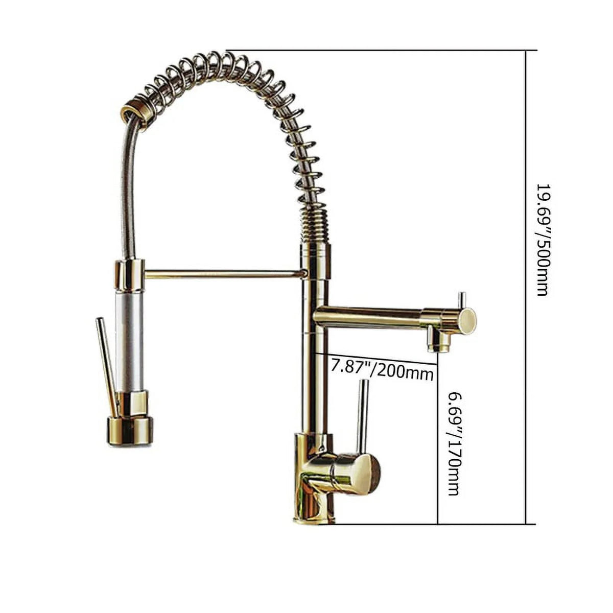 Pull Out Sprayer Kitchen Faucet Solid Brass H750