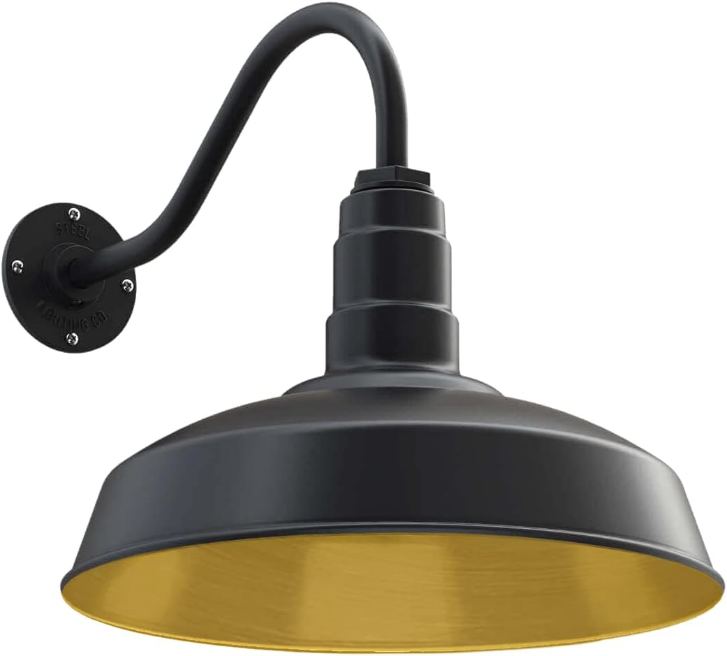Matte Black Gooseneck Barn Light X671