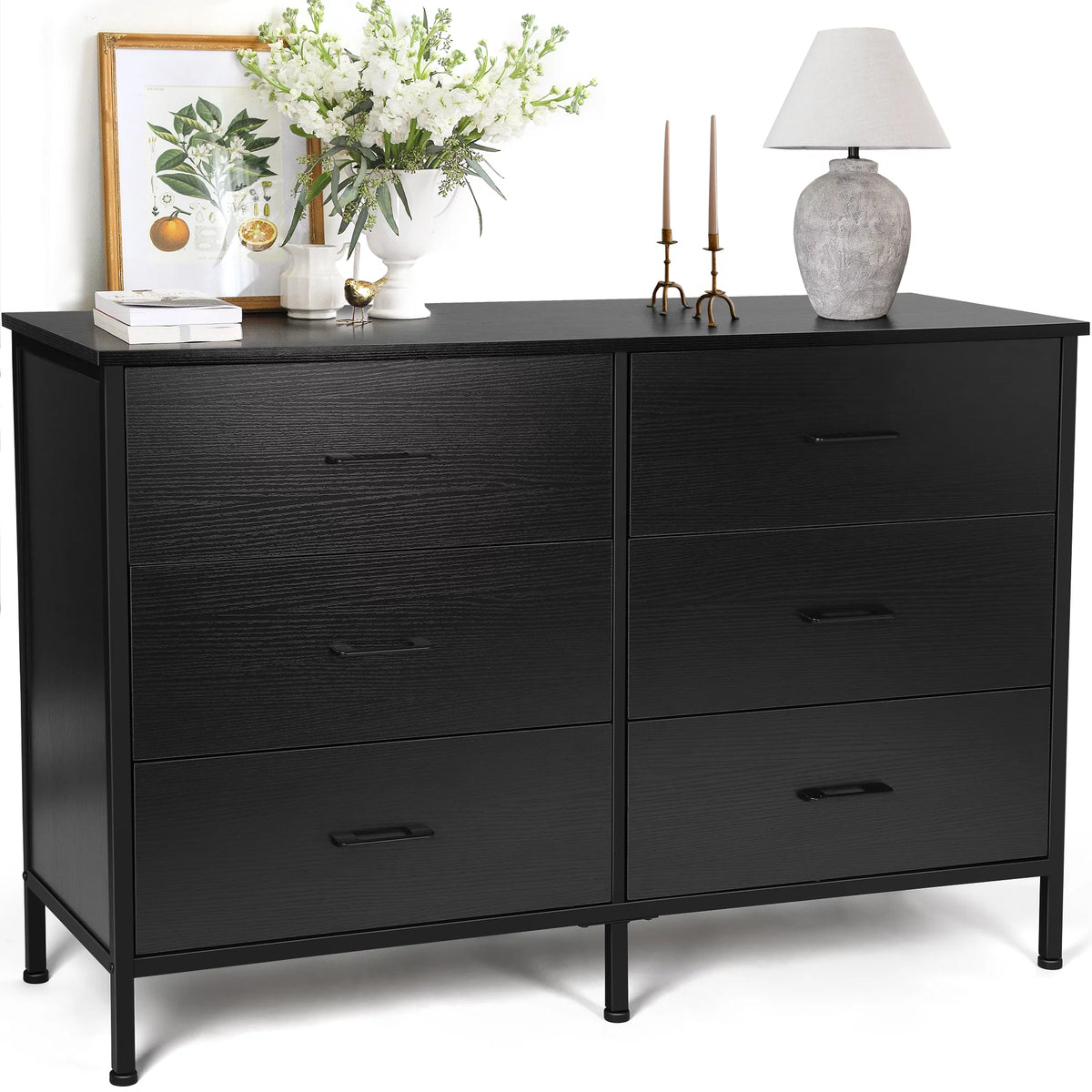 White 6 Drawer Wooden Dresser F441