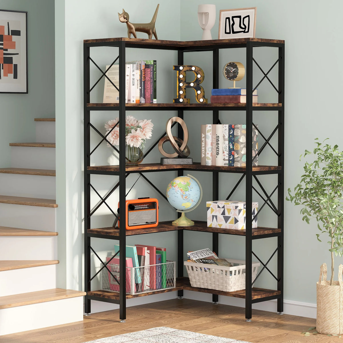 5-Tier Corner Bookshelf V27777
