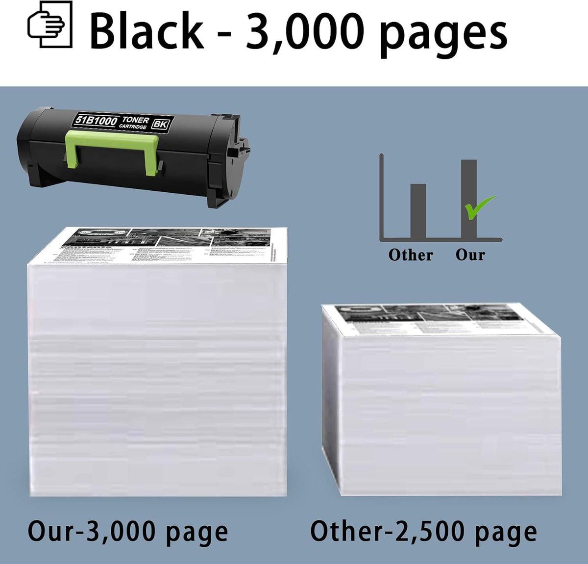 2 Pack Black Remanufactured Toner Cartridge J62534