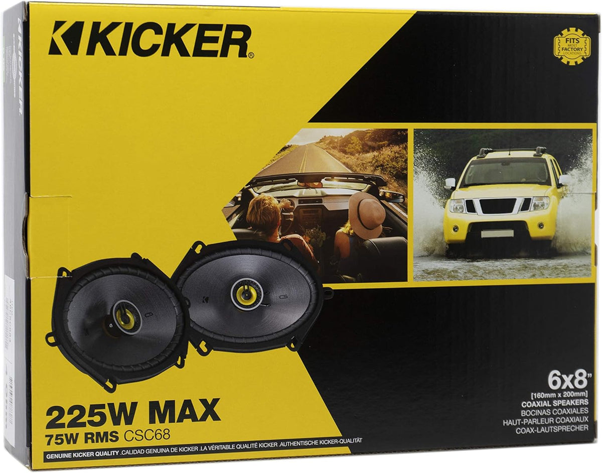6 x 8 Inch Car Audio System Speaker, Black (2 Pack) I675389