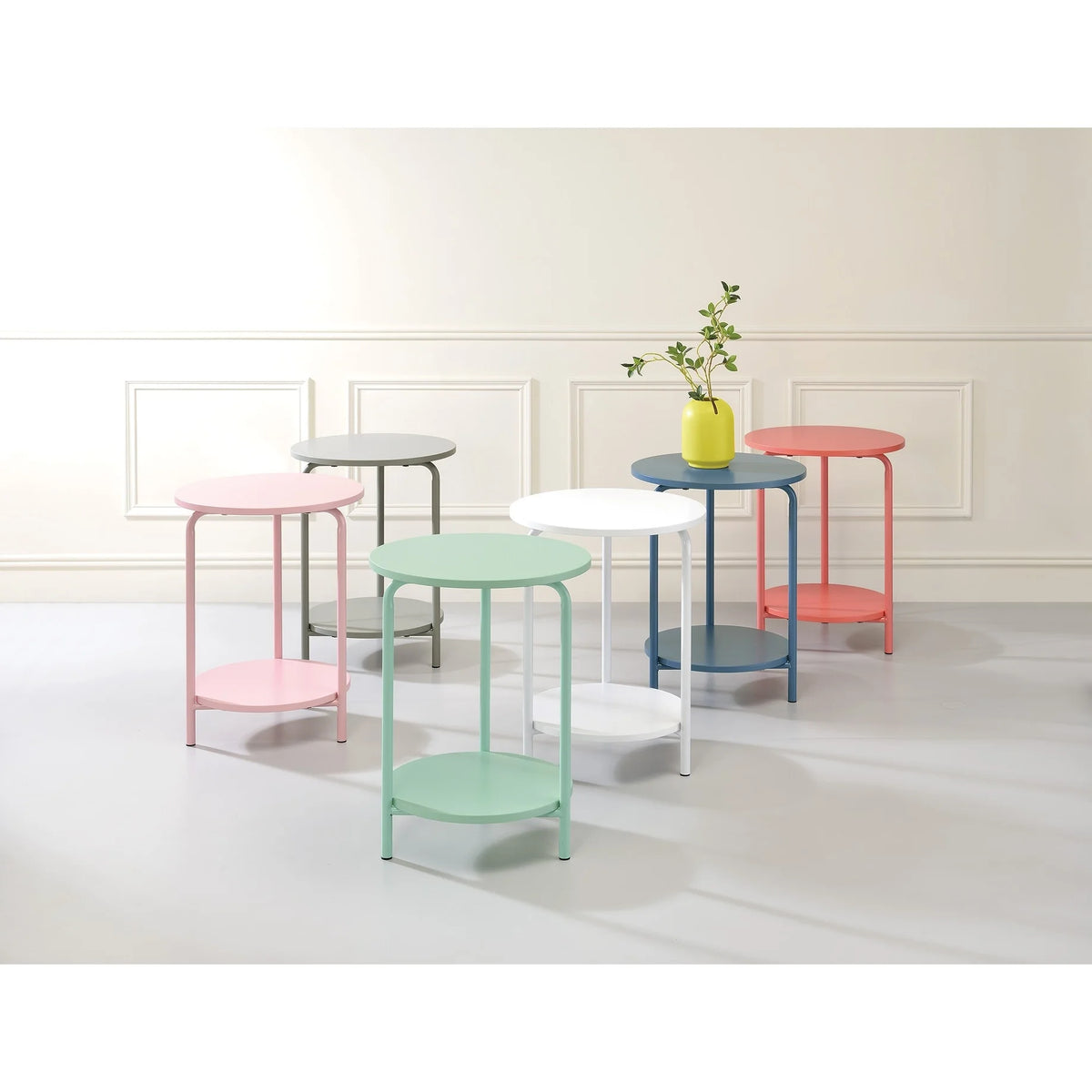 Pink Metal Accent Table T28940