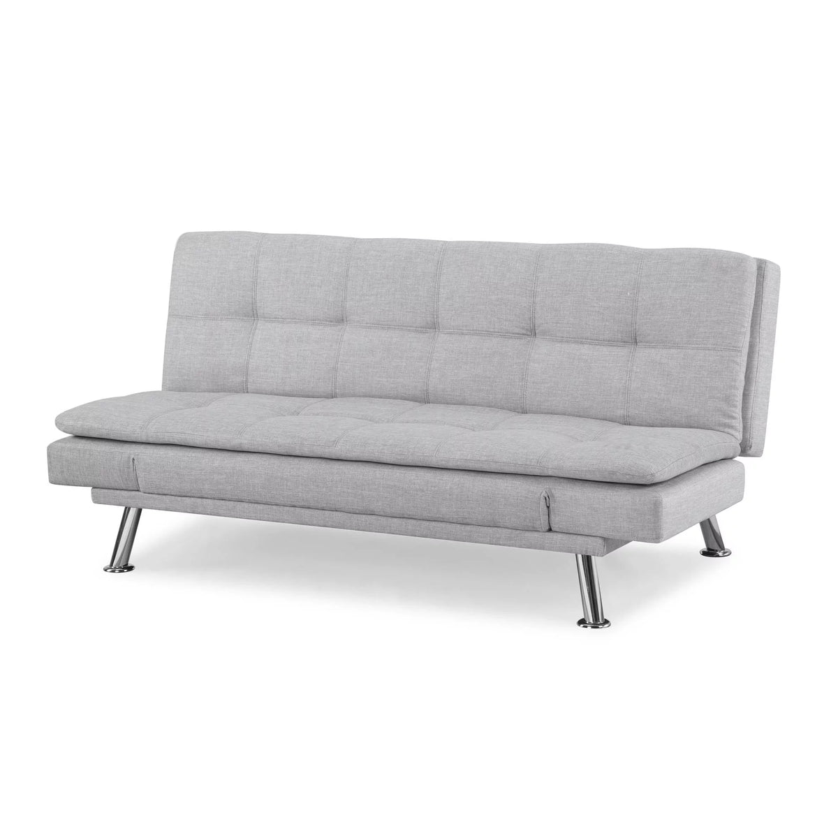 Light Gray Upholstery Futon with Adjustable Arms E171037