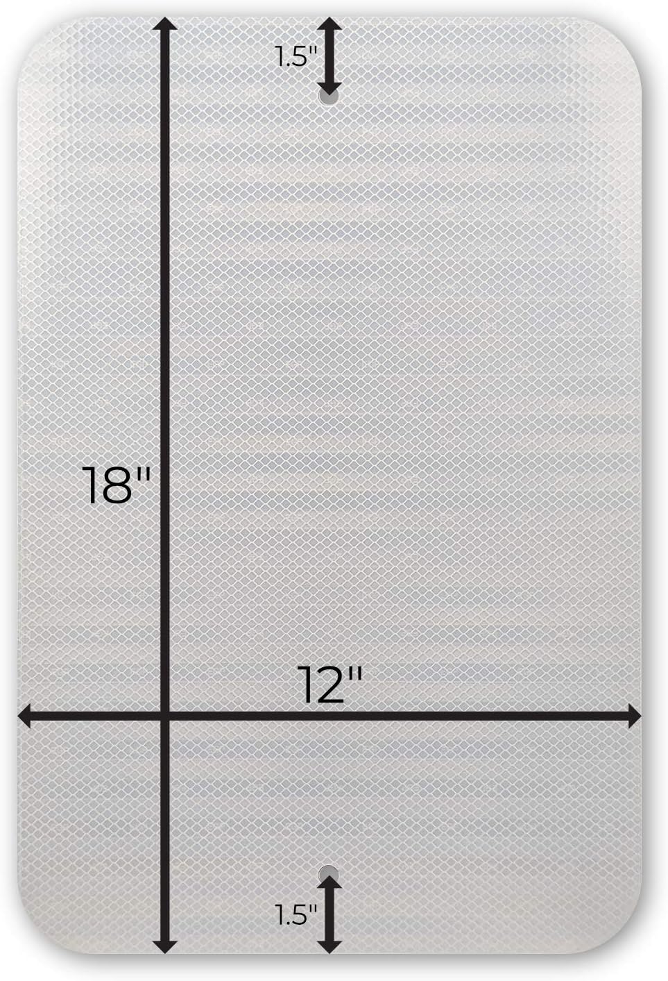 White Reflective Metal Signs, Pack of 2 U18650