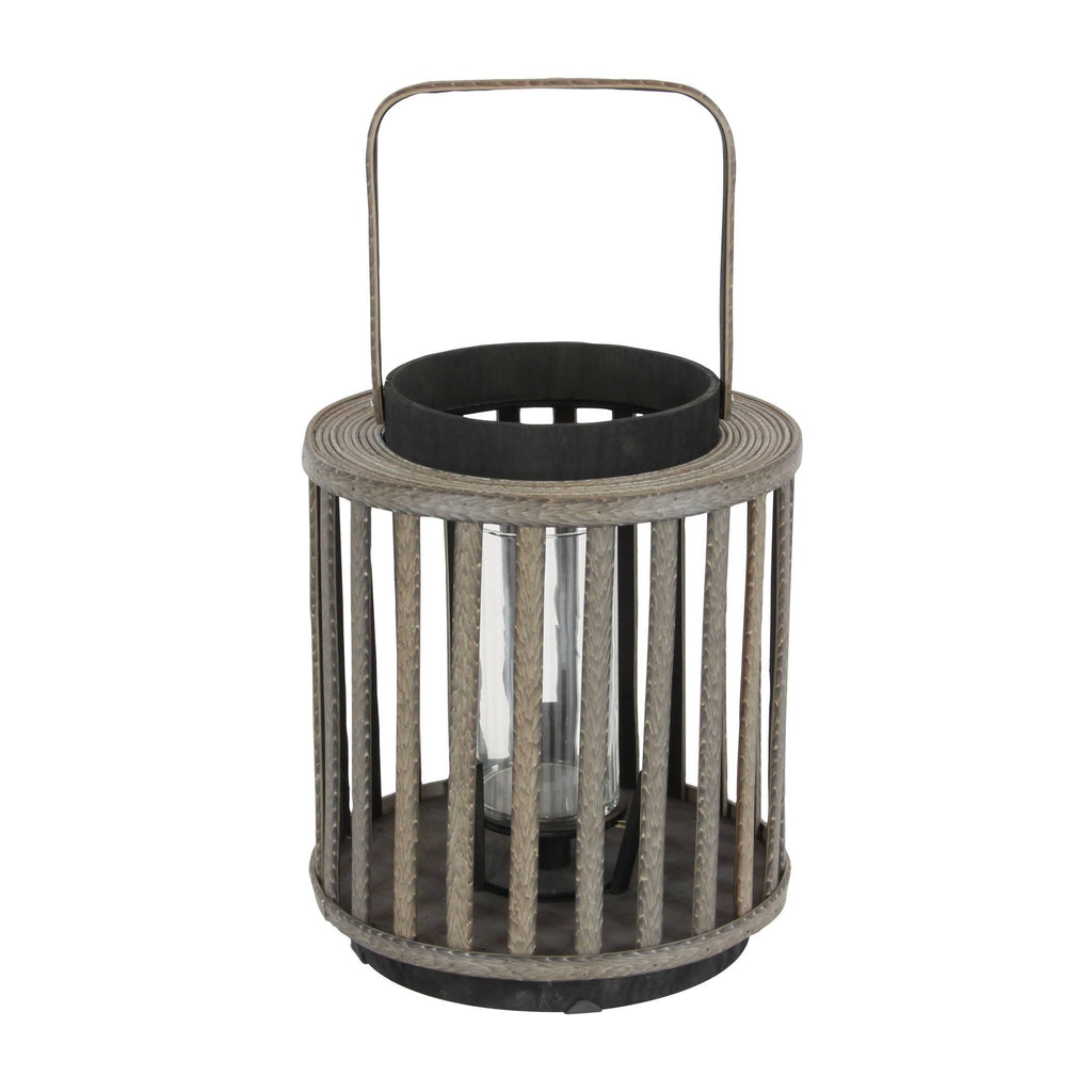 Wood Glass Lantern E12781